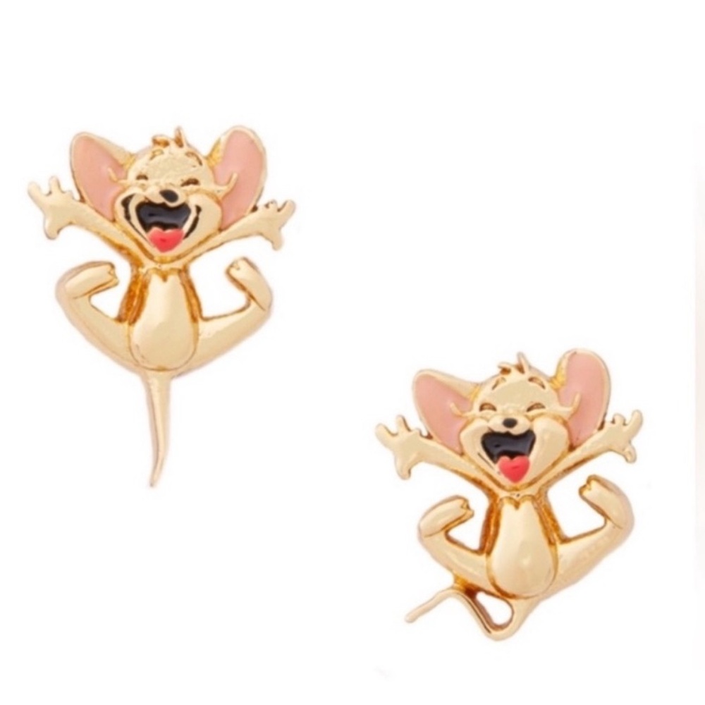 Kate Spade Tom & Jerry Lunar New Year Earrings Lt’d Ed Gold Rare Collectible NWT